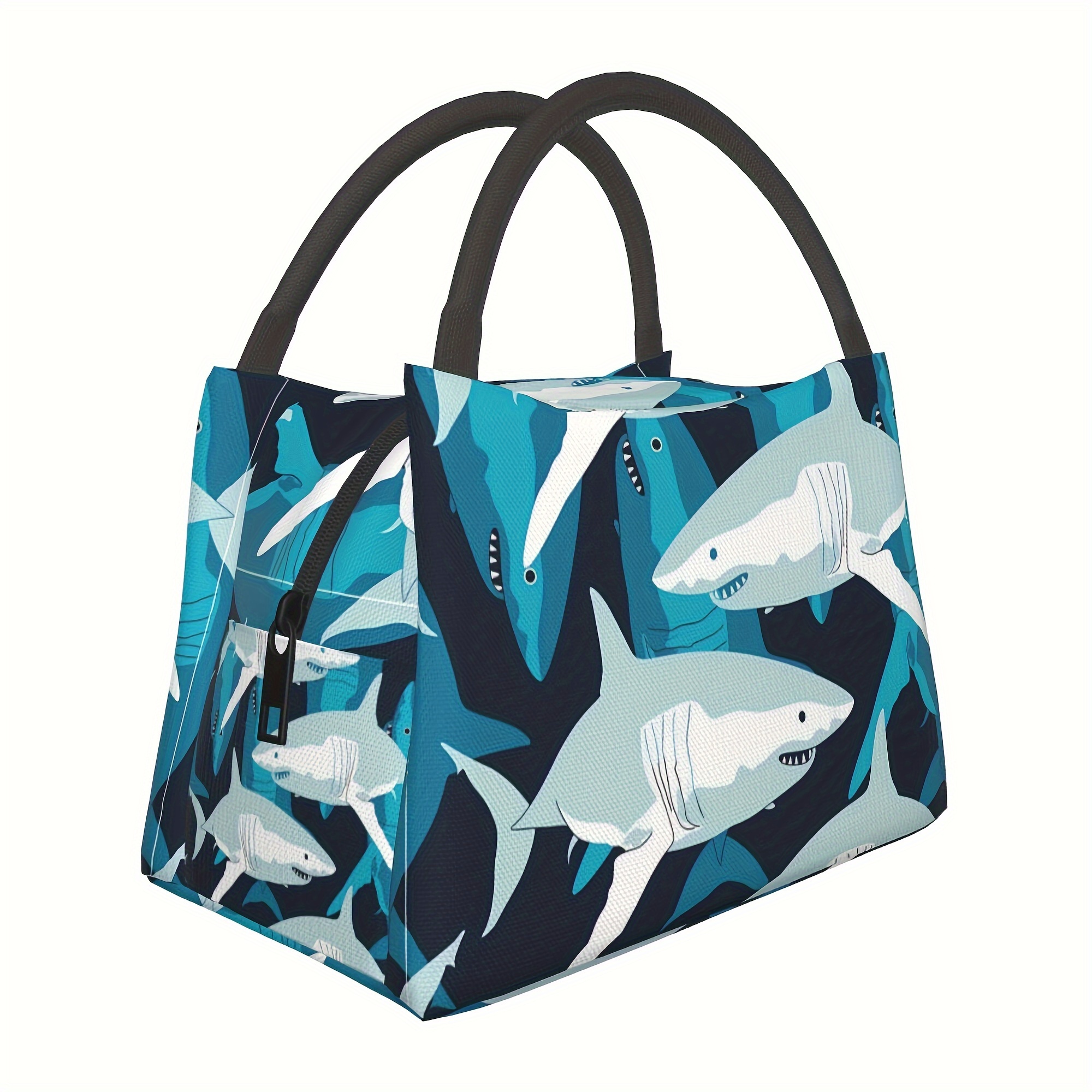 1pc Shark Reusable Cooler Bag, Insulated Bag, Insulated Lunch Bag For Camping Picnic Beach Essentials, Suitable For School, Classroom, Canteen, Back To School Supplies