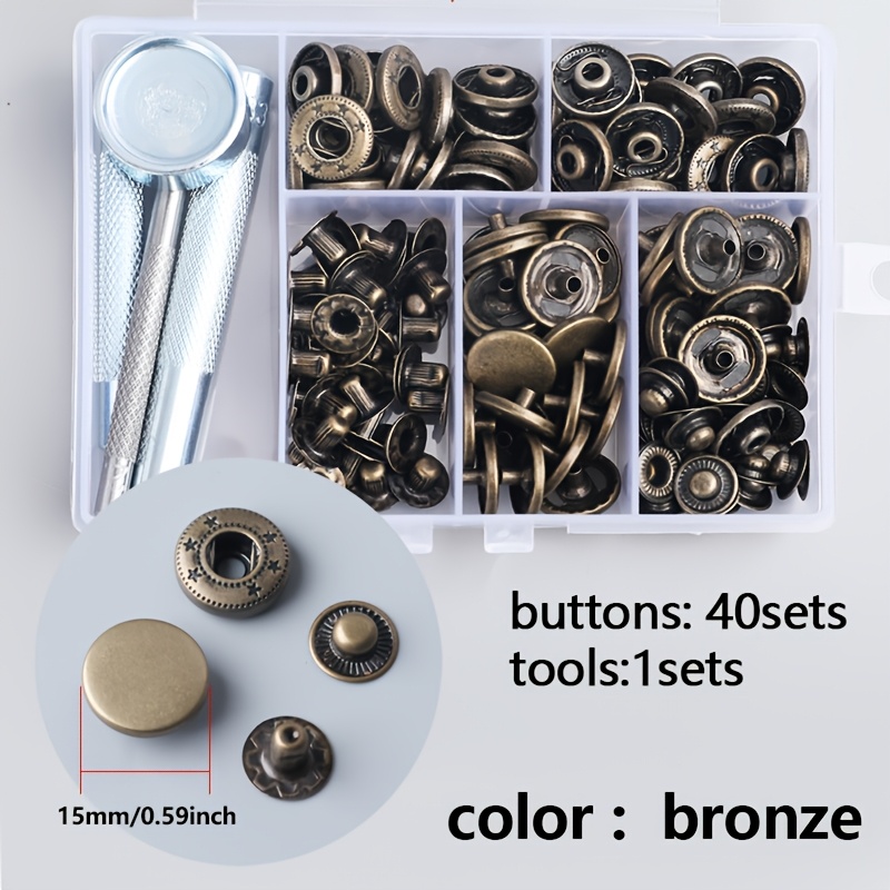 Image of Stainless Steel 503/831 Snap Fasteners, Quick-release Buttons For Clothing, In Black And Antique Bronze Colors