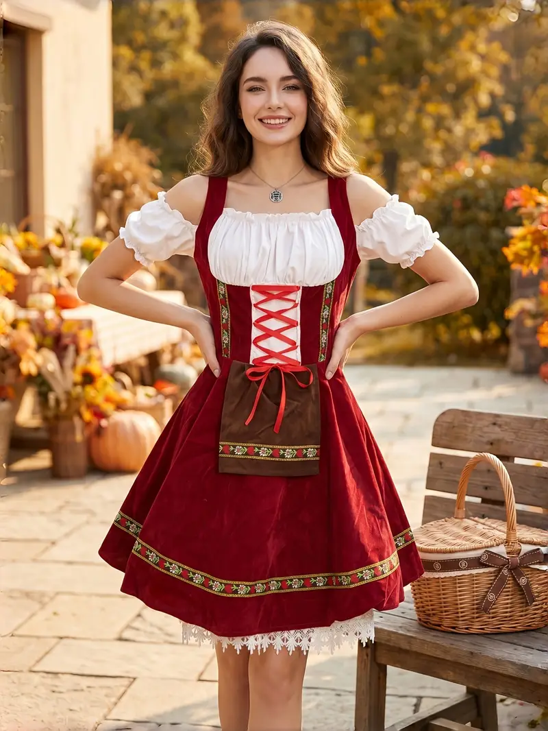 red oktoberfest dress Amazon.com: Clearlove Oktoberfest Costume Women Dirndl Oktoberfest Outfits 2024 Halter Traditional German Dirndl Bavarian Dresses M : Clothing, Shoes & Jewelry
