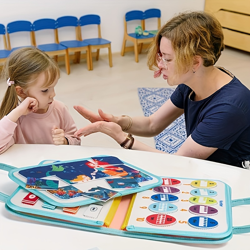 customer   mermaid themed early learning felt busy board for   5   educational activities including   alphabet numbers shapes colors animals   travel toy for   ideal gift for easter christmas birthdays details 11