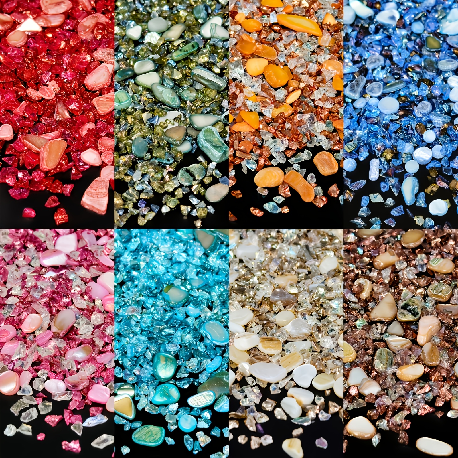 TEMU Kit de bricolage de verre pailleté 40 g/8 couleurs, avec palettes de couleurs sélectionnées. Inclut des remplissages décoratifs pour rehausser