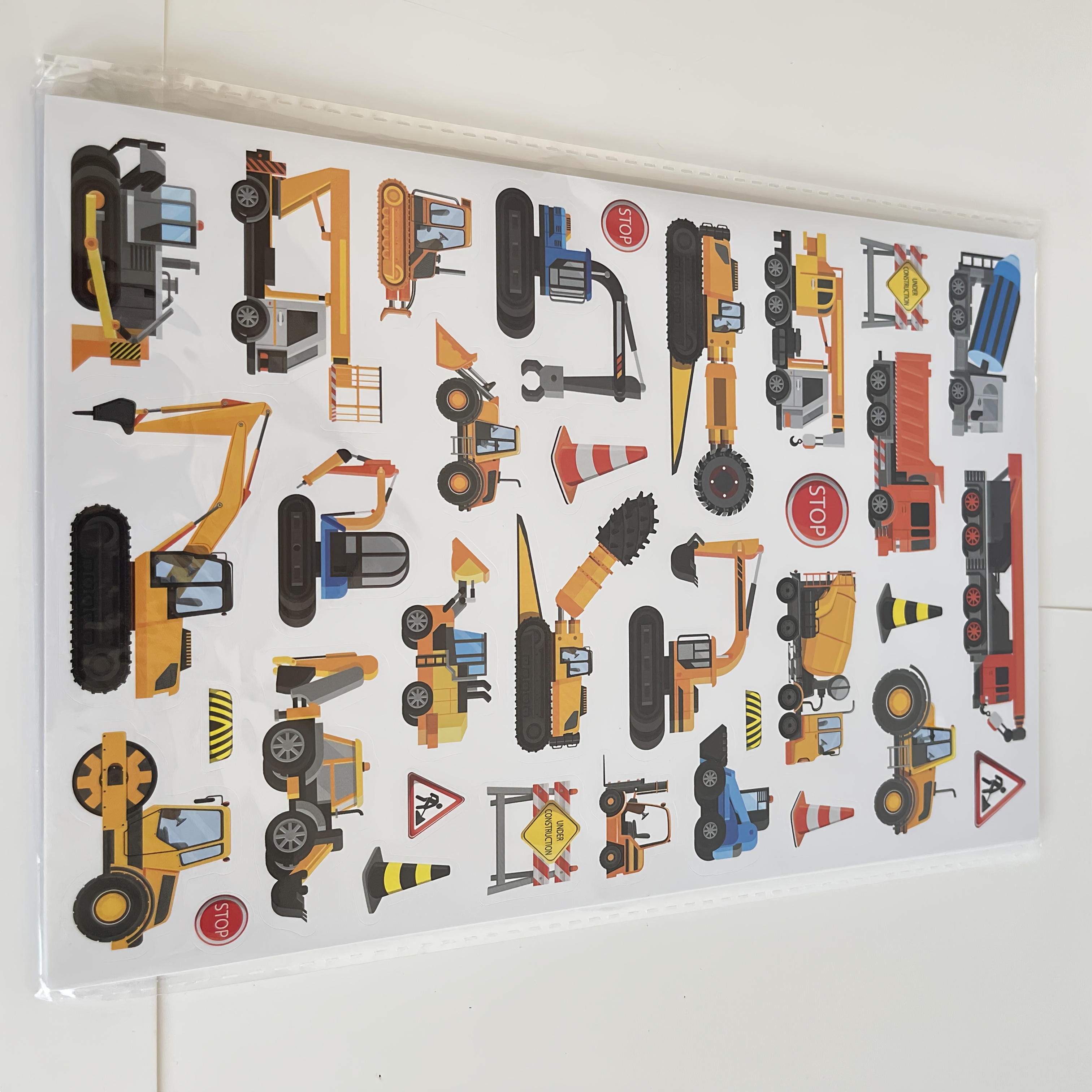 Image of Engineering Vehicle And Truck Stickers, 20 Large Sheets Of Transportation Stickers, Water Bottle Calendar Gift Wrap Decorative Stickers, Transportation Themed Birthday Party Small Gifts