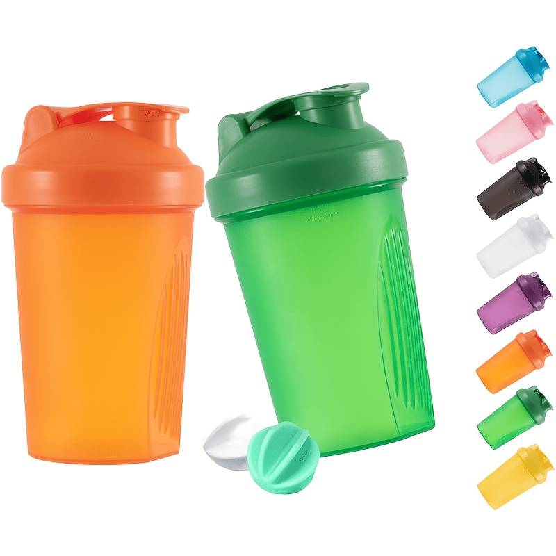 Temu 2pcs 13 5oz 400ml plastic shaker bottle for protein mixes with wire whisk balls