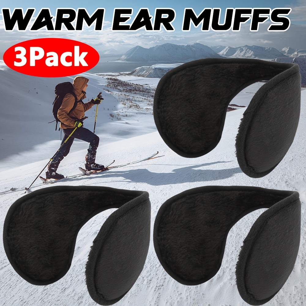 TEMU 3-pack Ear Muffs For Winter Men Women, Fleece Ear Warmers Winter Warm Earmuffs For Cold , Behind Head Band Unisex Earmuffs