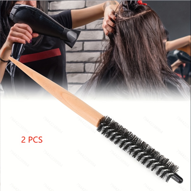Wanmei 1pc/2pcs Professional Round Hair Brush, Suitable For Normal Hair - Abs Plastic Handle, Ponytail Brush, Small Size Comb, For Haircutting, Curling, And Makeup Styling 20#
