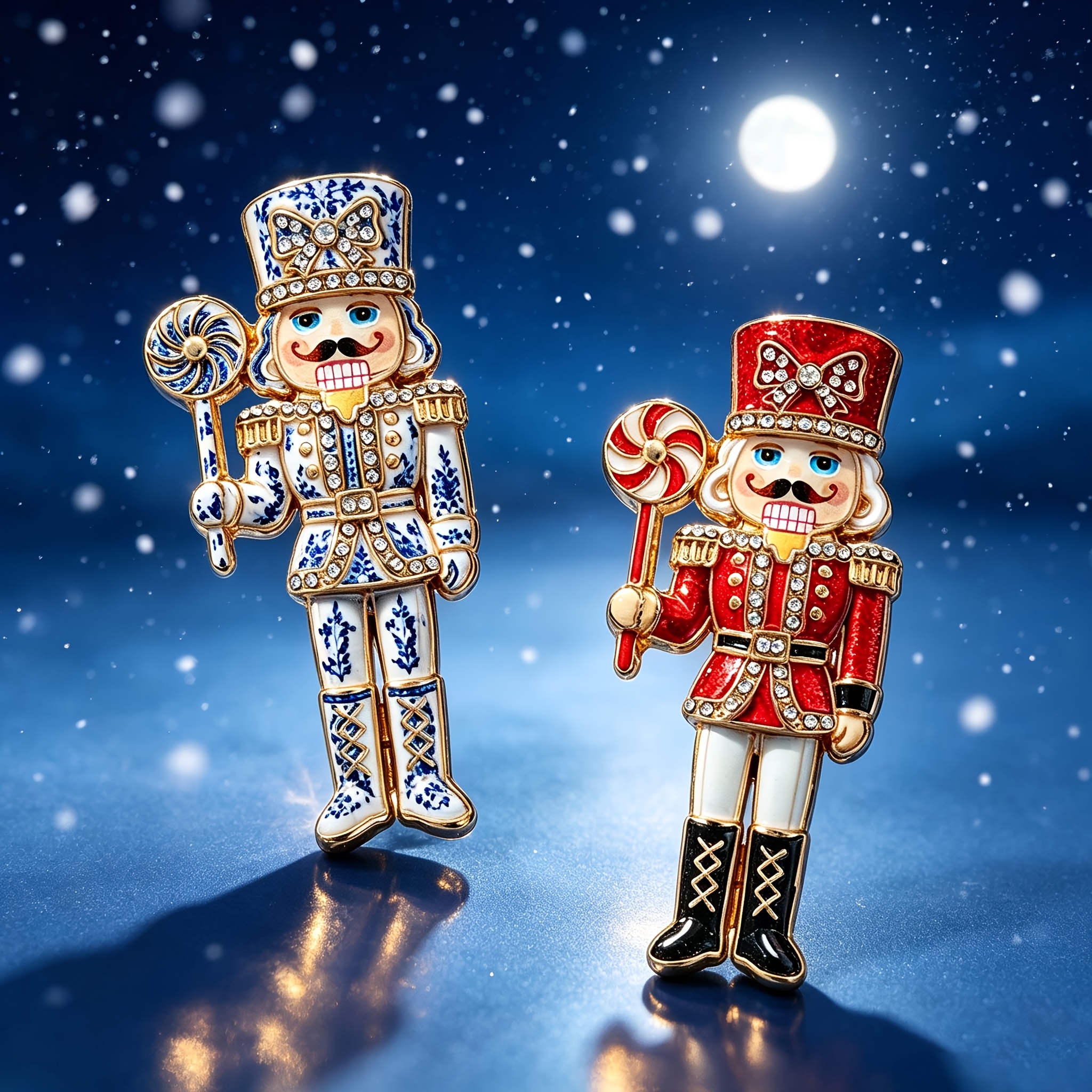 Rhinestone Nutcracker Soldier Brooch, Vintage Pin
