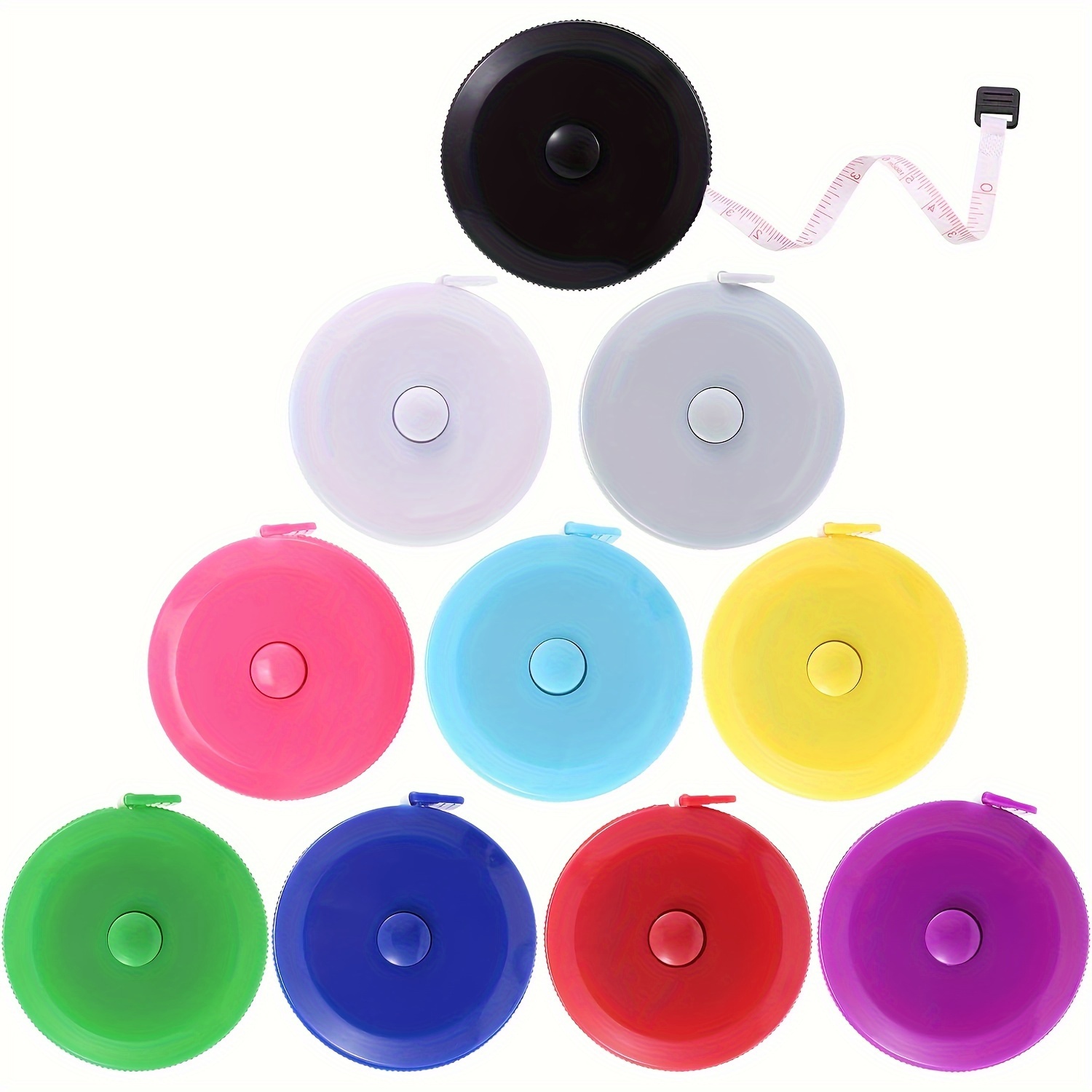 

12pcs Retractable Tape - 60"/1.5m Flexible Pocket Sized For Body, Tailoring, Sewing & Crafts