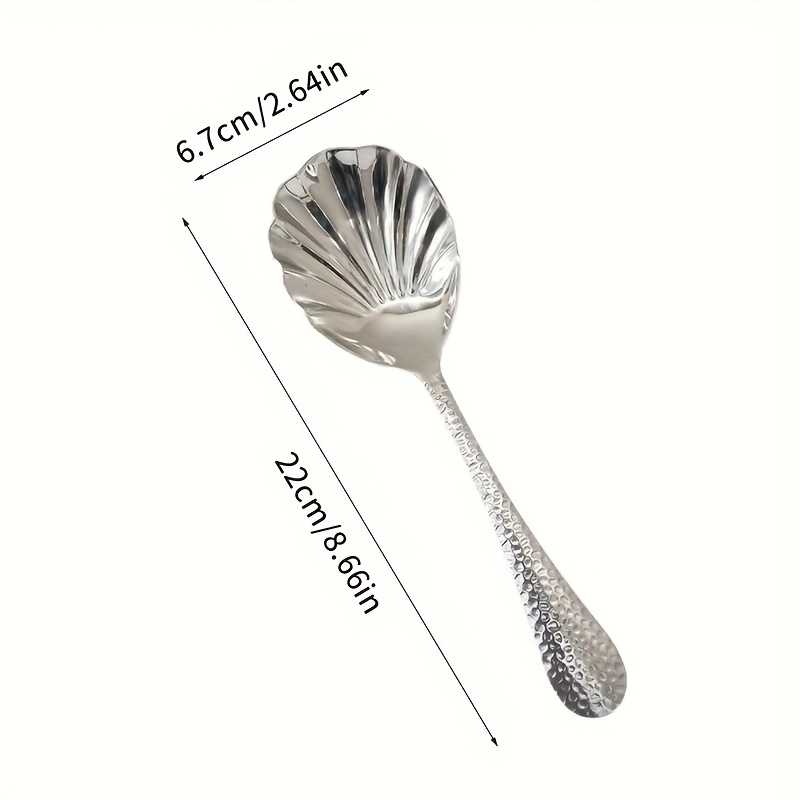 Stainless Steel Long Handle Mixing Dessert Spoon, Round Spoon, Suitable For Eating Desserts, Cakes, Salads, Etc