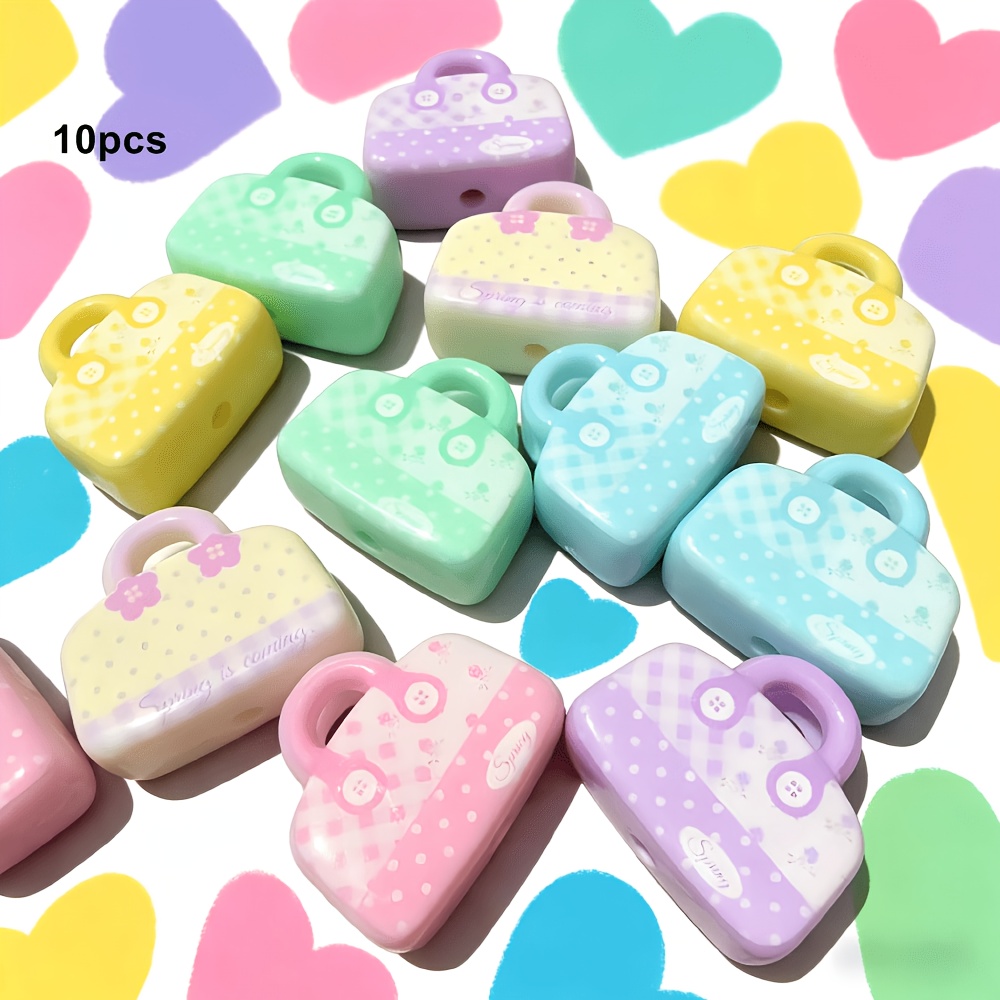 TEMU 10pcs Perles Décoratives Mini Macaron - Breloques pour Sac à Main, Fabrication de Bracelets, Boucles d'Oreilles, Cordon de Téléphone, Ajouts de
