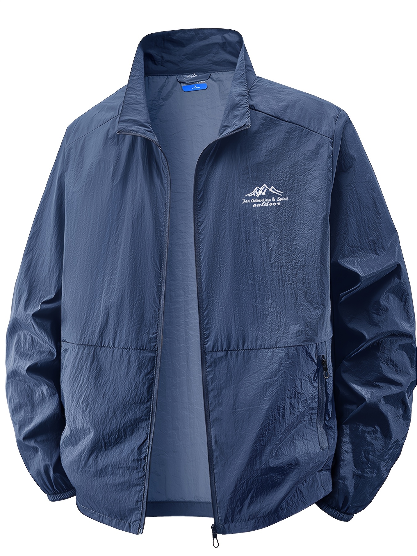 mens lightweight windproof sunshade jacket breathable woven fabric loose fit with adjustable drawstring waist and zipper pockets machine washable for   outdoor activities athletic   durable outerwear