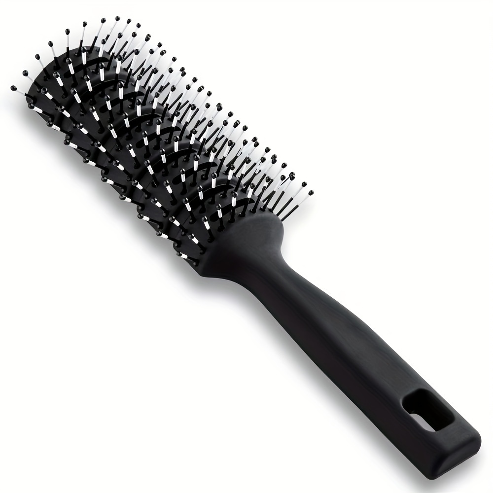 

Hair Brush Suitable For Blow Drying, Styling Brush Brush Suitable For Men And Women, Men's Hair Comb With Ball Tip Brush Hair, Suitable For Wet Short Curly Hair And Straight (1pc Black)