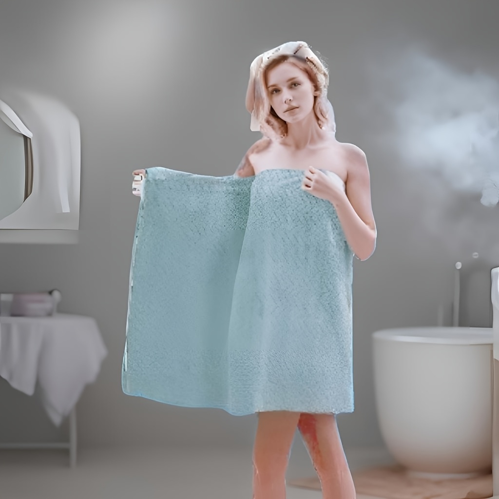 TEMU [2pcs] Wheat Bath Towels, 70 X 138 Cm / 27.5 X 54.3 Inches, Thin, Soft, Quick-drying, Durable, Unscented Coral Fleece Towels, Suitable For Spa,