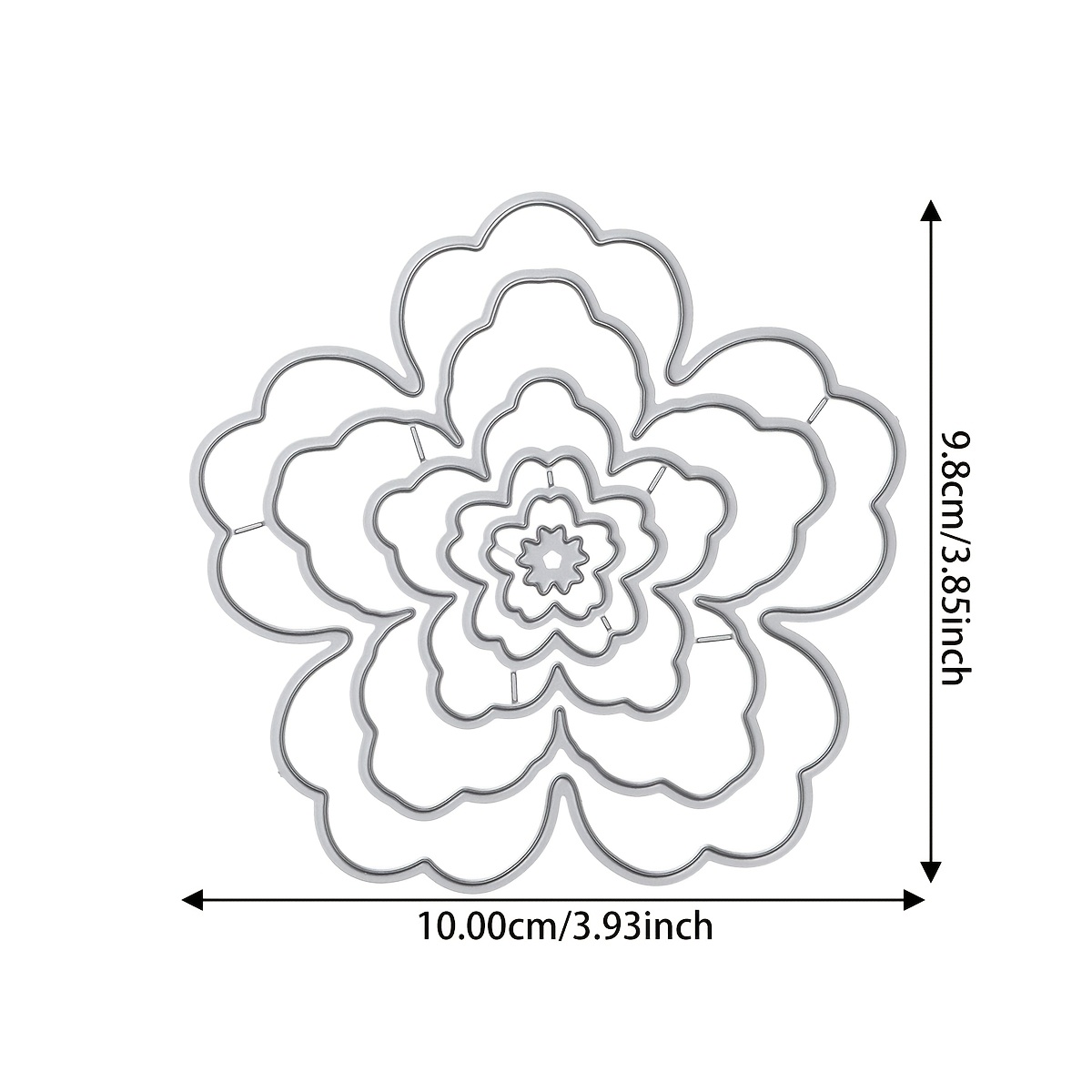 TEMU Floral Peony Metal Cutting Dies, Peony Frame With Layers, Ideal For Wedding Invitations, Holiday Greetings, Thanksgiving Decor, Family Projects,