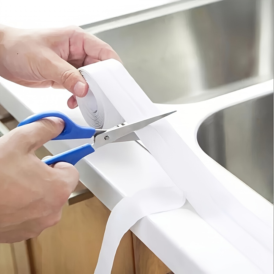 3pcs waterproof pvc tape filling strip self   sealing tape suitable for sealing bathroom bathtubs kitchen sinks toilet bases   filling stickers suitable for home   16 feet per roll details 7