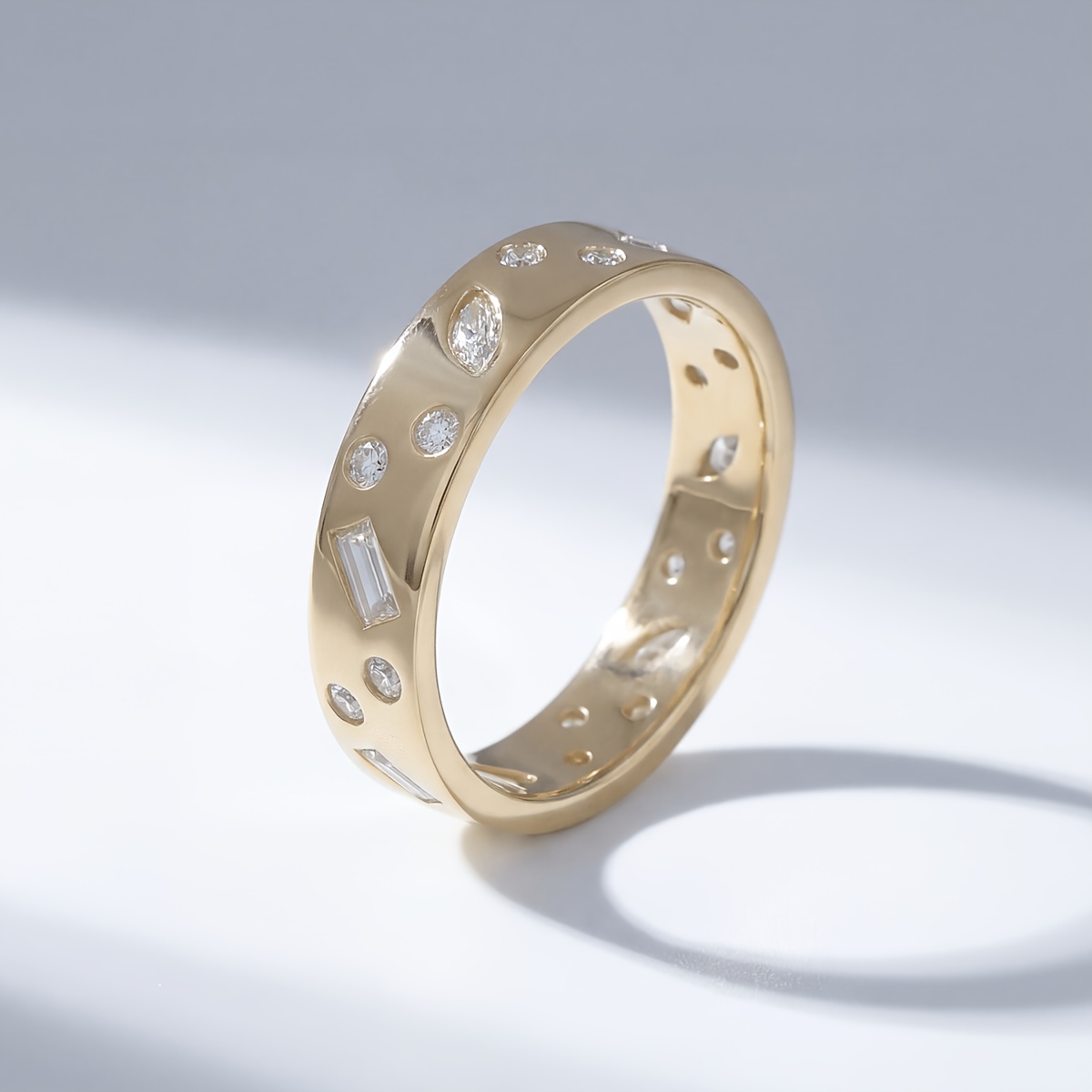 Women's Luxury Rectangular & Pear-Shape Stackable Wedding Rings