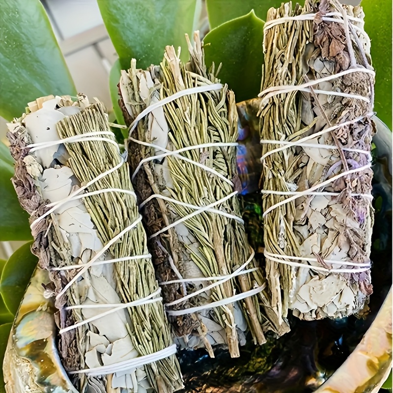 TEMU A Set Of Sage Incense Designed To Negative Vibes, Enhance , And Happiness, Featuring Rosemary And Lavender Sage Sticks Along With , In A 3-pack,