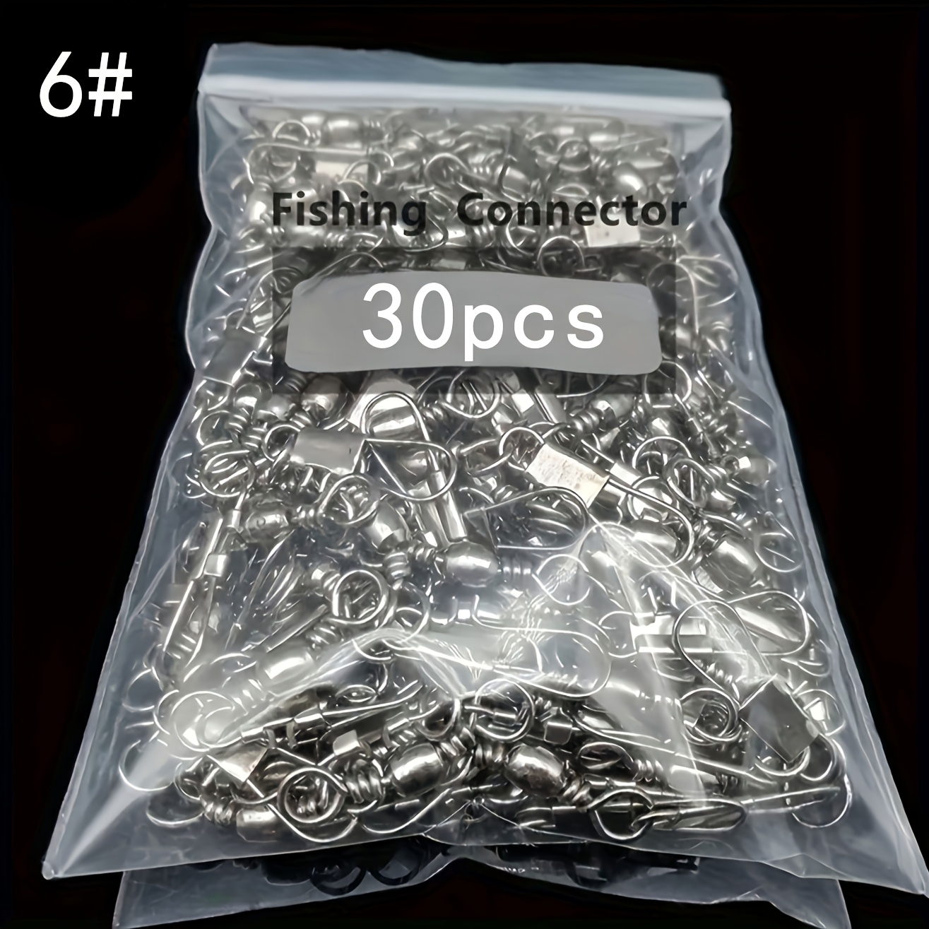 TEMU 30pcs Type Connectors - High Tensile Strength, Multiple Sizes (2#, 4#, 6#, 8#, 10#), Portable, Suitable For Fishing