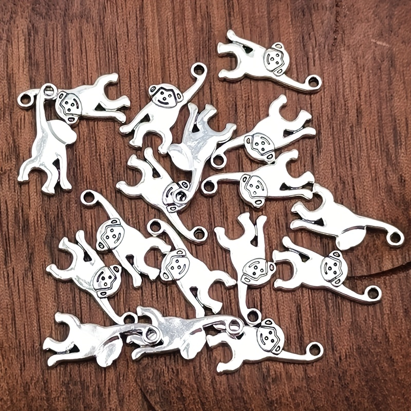 TEMU 27pcs Of Monkey Pendants, Bohemian Style Jewelry Additions For Handmade Bracelet, Necklace, And Earring Making, Measuring 8*16mm