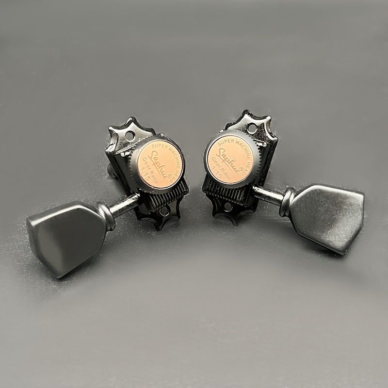 SAPHUE Vintage Style Locking Guitar Machine Heads , 3+3 Lock String Deluxe Tuning Key Pegs Tuners Set , 1:15 Ratio , Replacement for Electric Acoustic Folk Guitars , Elegant Tuning Keys Classic Tuner Design , Sturdy Construction Durable Tuners , Guitar Part