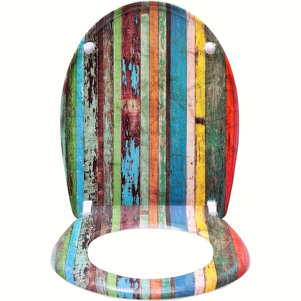Image of 1pc Toilet Lid, Toilet Seat With Automatic Drop, Toilet Seat Pattern, Toilet Seat Release, Premium Toilet Seat, Old Board