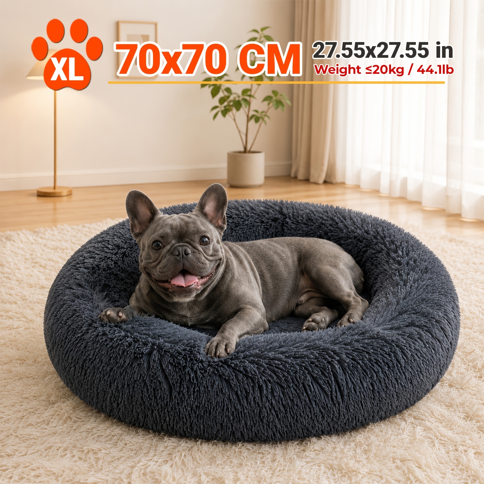 TEMU Warm Dog Bed, Extended Plush Pet Sofa Bed, Fluffy Nest-style Bed, Sleeping Bed, Suitable For Different Sizes Of Cats And Dogs For Indoor Use