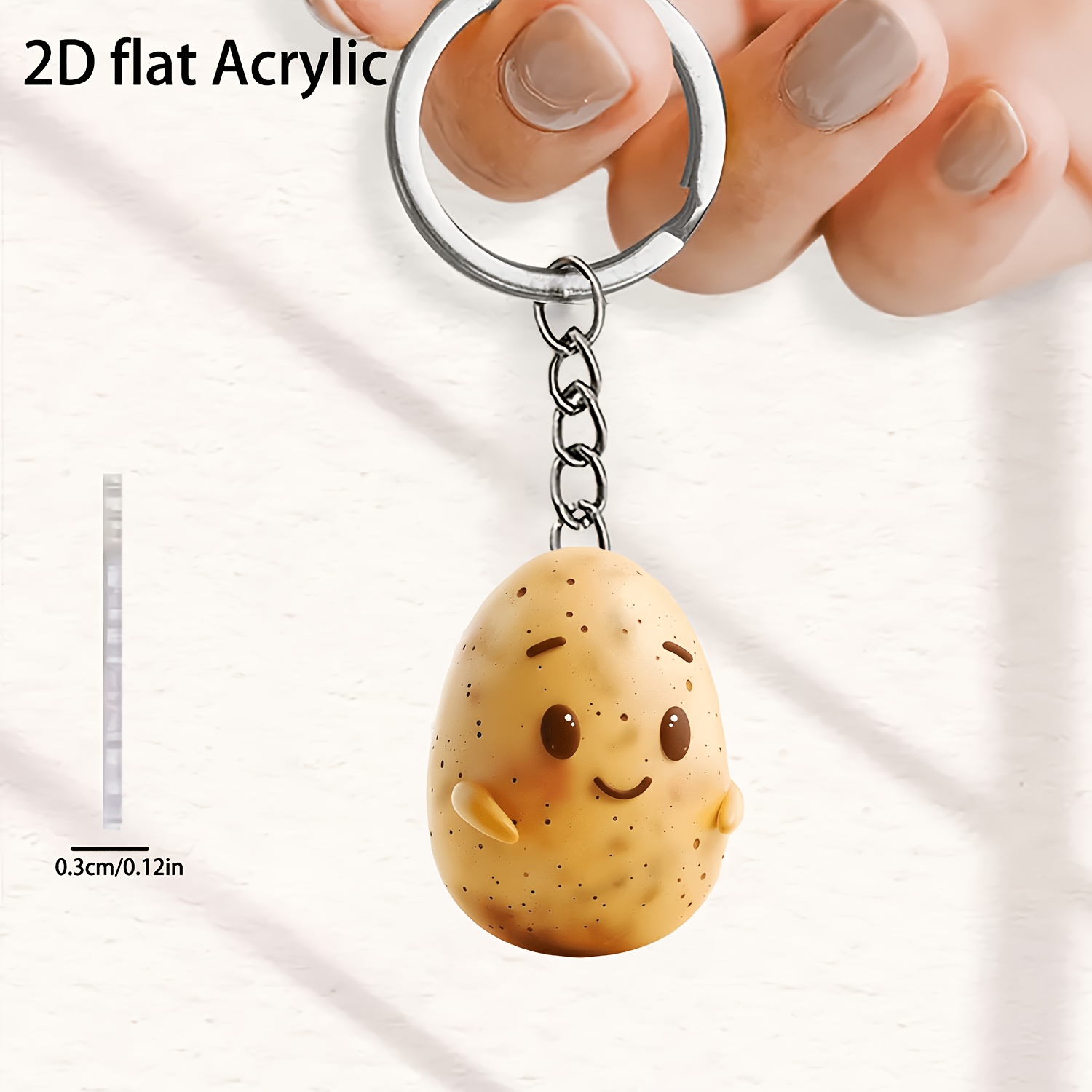 TEMU Porte-clés plat 2D en acrylique avec motif de mignonne, décoration de porte-clés, pendentif de design de Noël créatif, pour qui la décoration,