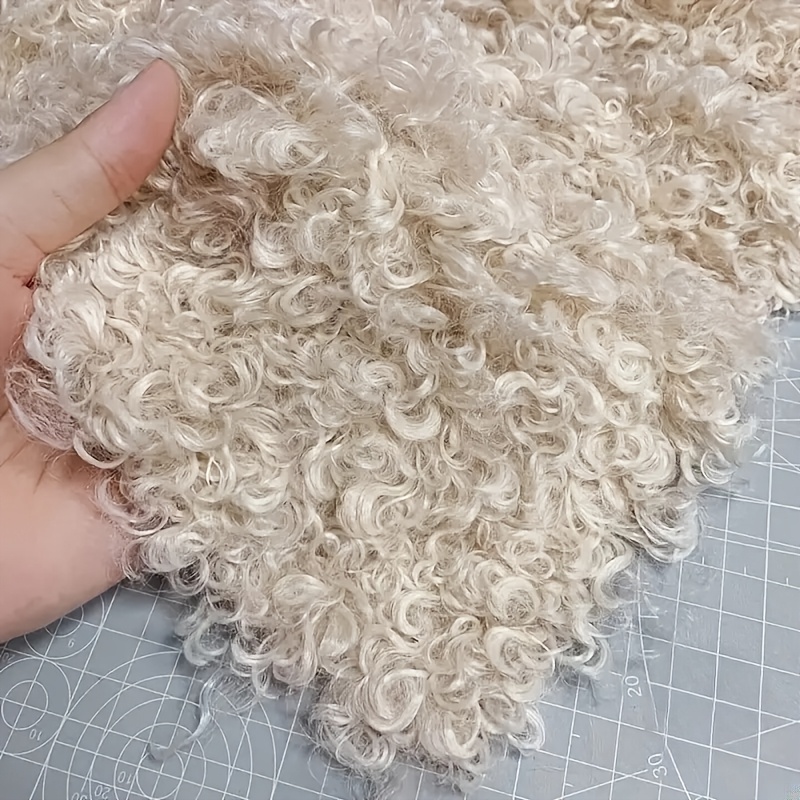 Image of 15x17.7 Inch Teddy Bear Faux Fur Fabric | High-density Polyester, Soft Handcrafted Material, Pre-cut For Projects, Suitable For Doll Hair, Plush Shoes, Carpets, Hats, Pillows