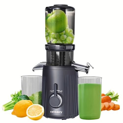 cold press juicer slow masticating 55 rpm with 4 1 large feed chute for whole fruits vegetables self feeding quiet motor automatic easy clean for home use