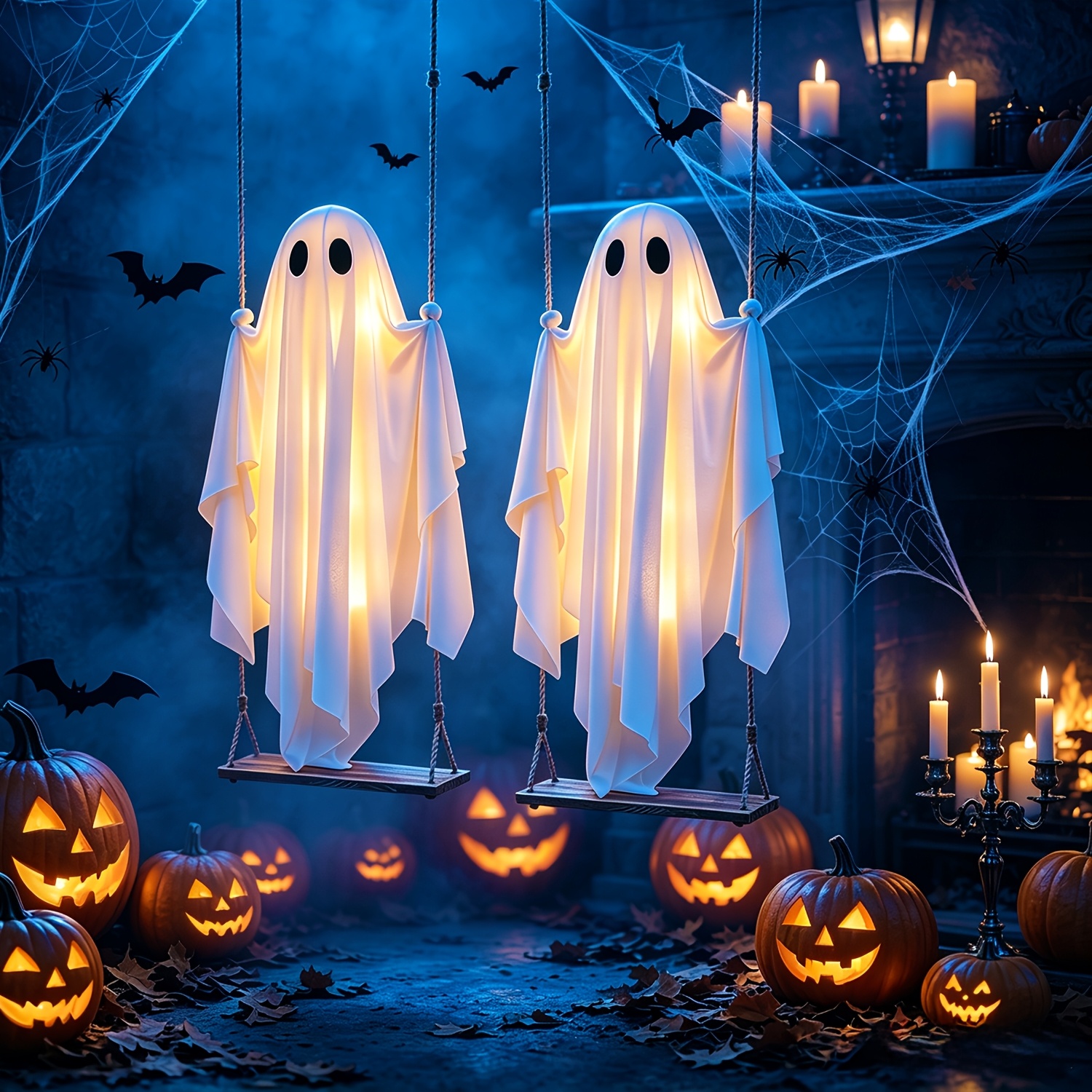 TEMU 2 Battery- Halloween Lighting Set - Lights - Small Hanging Stage Lights - , Cute Decorations With Bright And Warm Led Lights. Ideal For Garden,