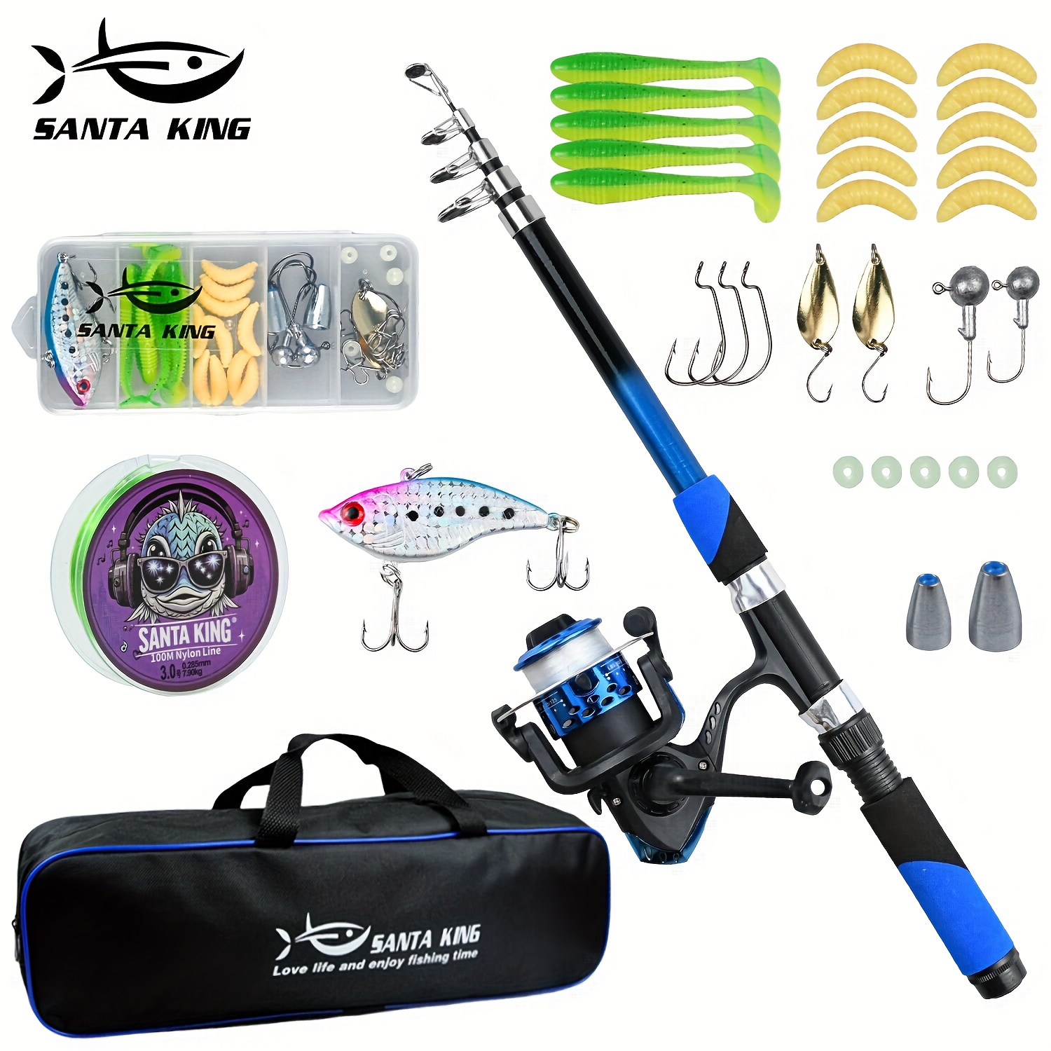 eagle claw 4 0 offset fishing hooks Straight Eye Plain Shank Hook attached 7 monofilament leader Reeling in a fish A10-801CE-2 Model:10'0
