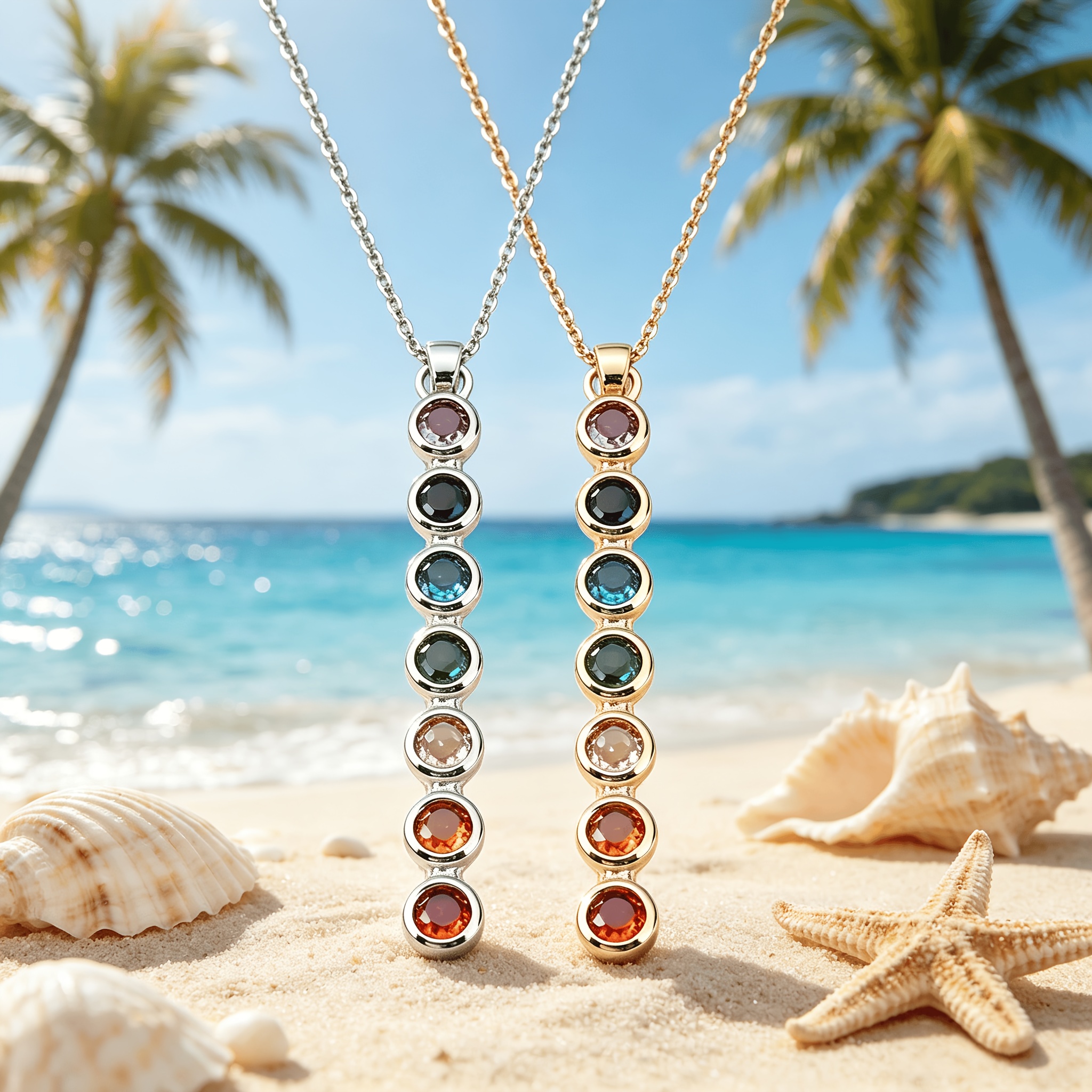 Women's Stainless Steel Chain Necklace with Zirconia Round Pendant