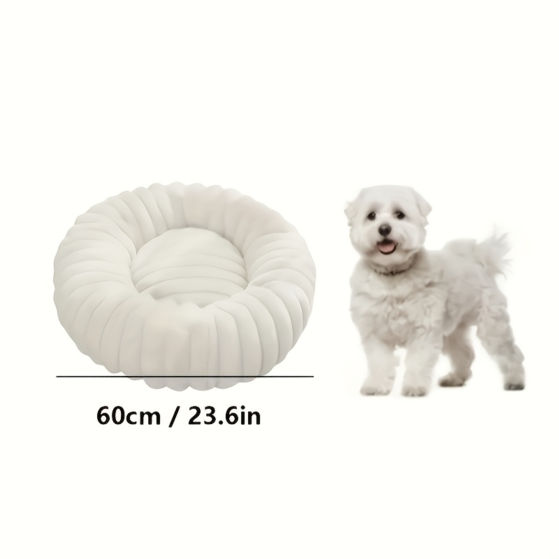 luxurious plush round pet bed for dogs cats   rabbit fur   non slip bottom polyester fill ideal for small to large breeds Product details 7