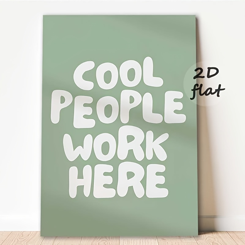 E-shop 2D Flach, "Coole Leute Arbeiten " Büro-Poster - Lustige Homeoffice-Wandkunst, Coole Leute geeignet für Zuhause & Büro-Dekor - Retro Klassik