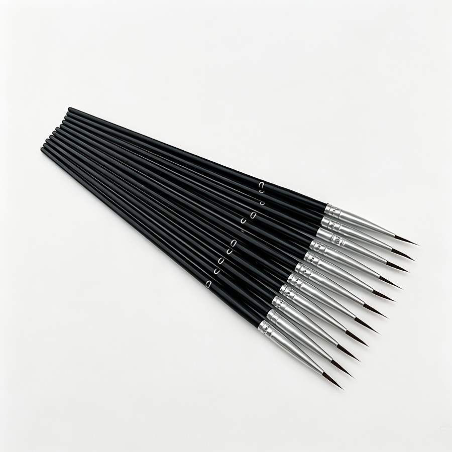 TEMU Set da 11 pennelli per pittura micro- ultra- con punta minuscola e a - Punta fine in plastica adatta per , acrilico, olio, nail art, pittura di
