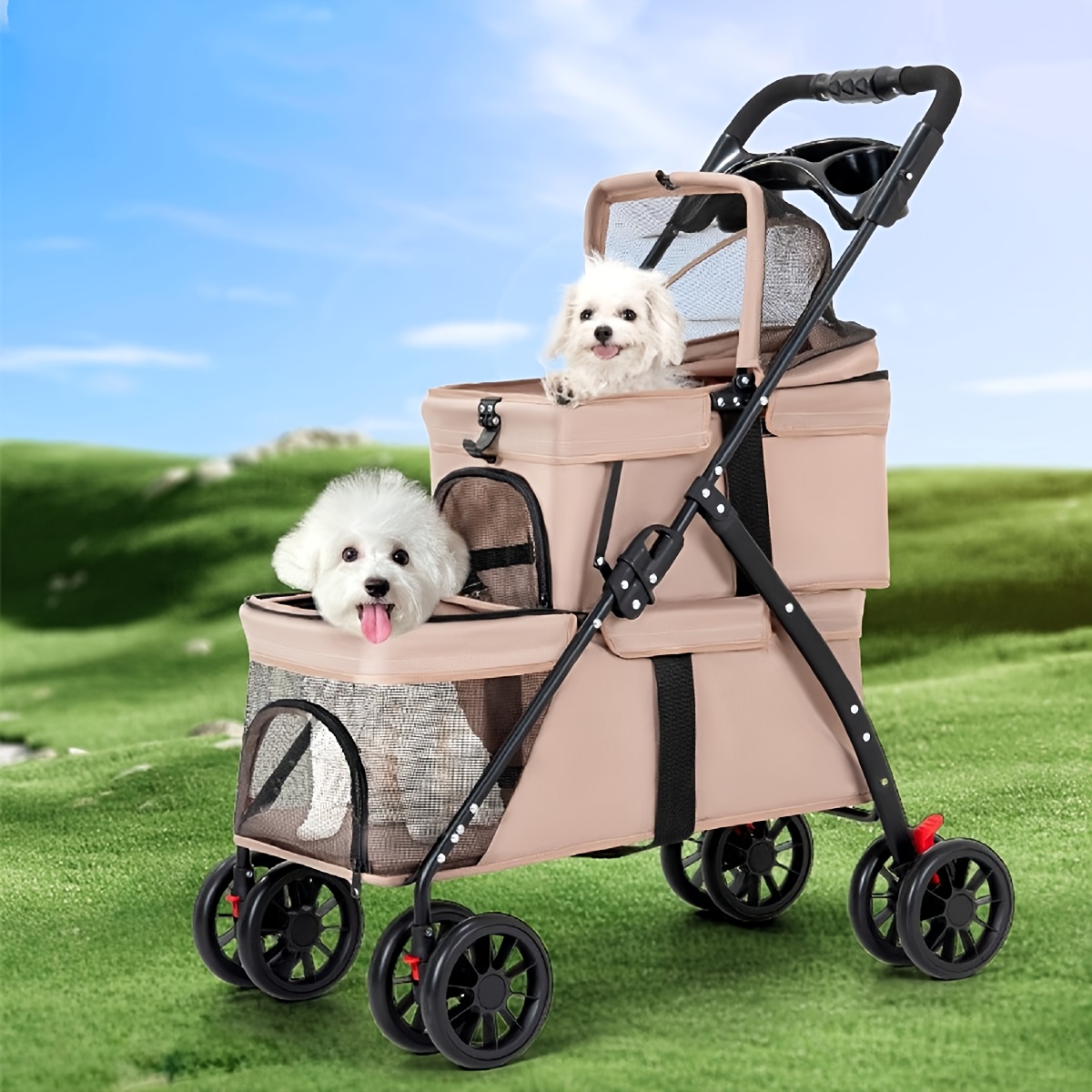 double pet stroller sold on Temu United States