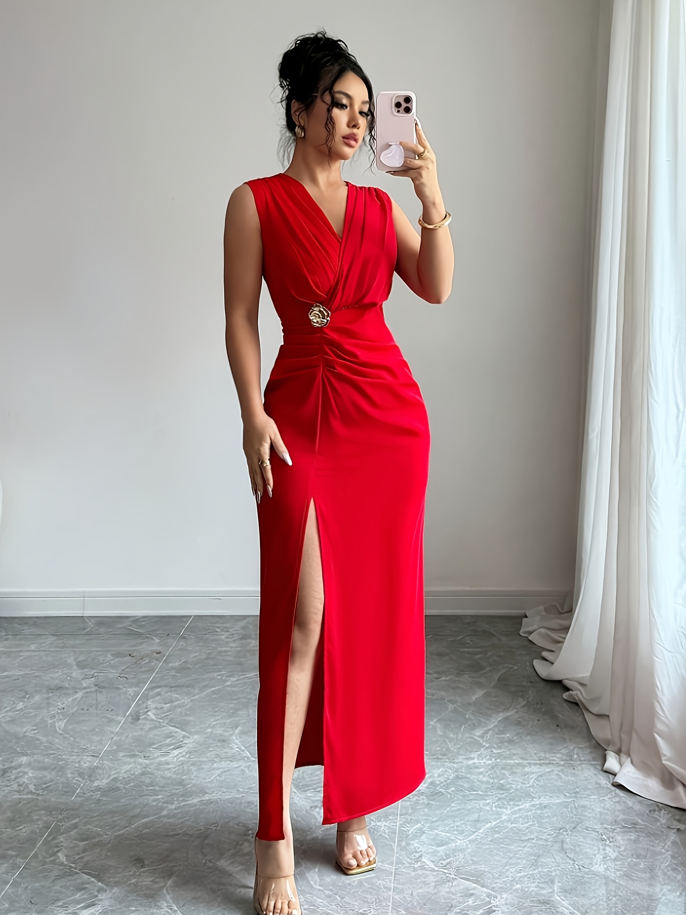 Women's Formal Dress, Slit Pleated *-fit Summer Birthday and Event Dress /  Office Dress / Church Dress / Wedding Dress / Holiday Dress / Business  Casual Women's Wear / Women's Work Dress / Women's ...