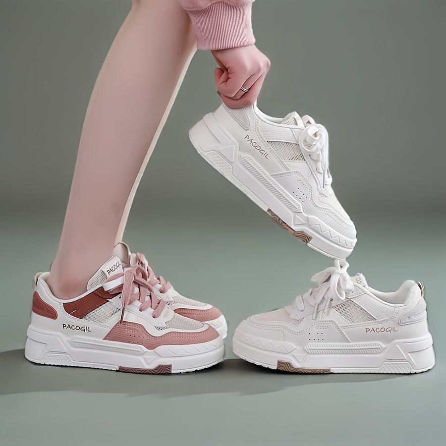 womens spring shoes lightweight casual sports sneakers stylish and versatile white trendy shoes 8