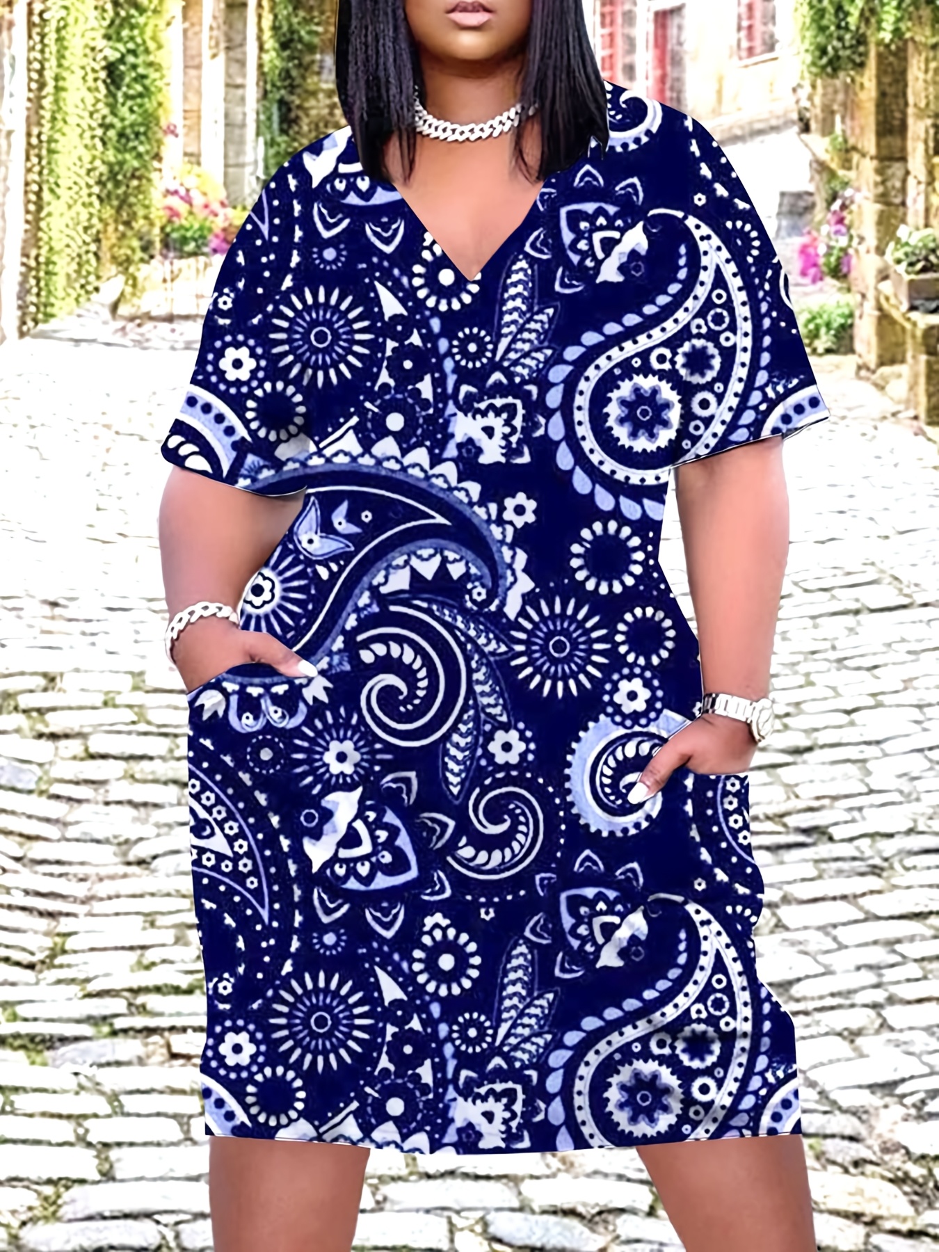 princess polly baby blue dress Sosandar Paisley Wrap Front Dress, Blue