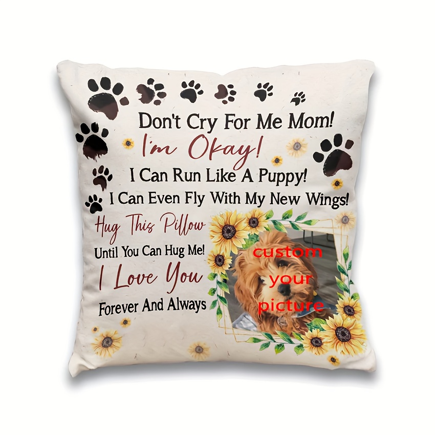 

18x18 Inch Super Soft Short Plush Throw Pillow Hug This Pillow Until You Can , Personalized Dog Pillow, Loss Of Dog Sympathy Gift, Dog Pet Memorial Gift, Sympathy Gift, Throw Pillow (no Pillow Core)