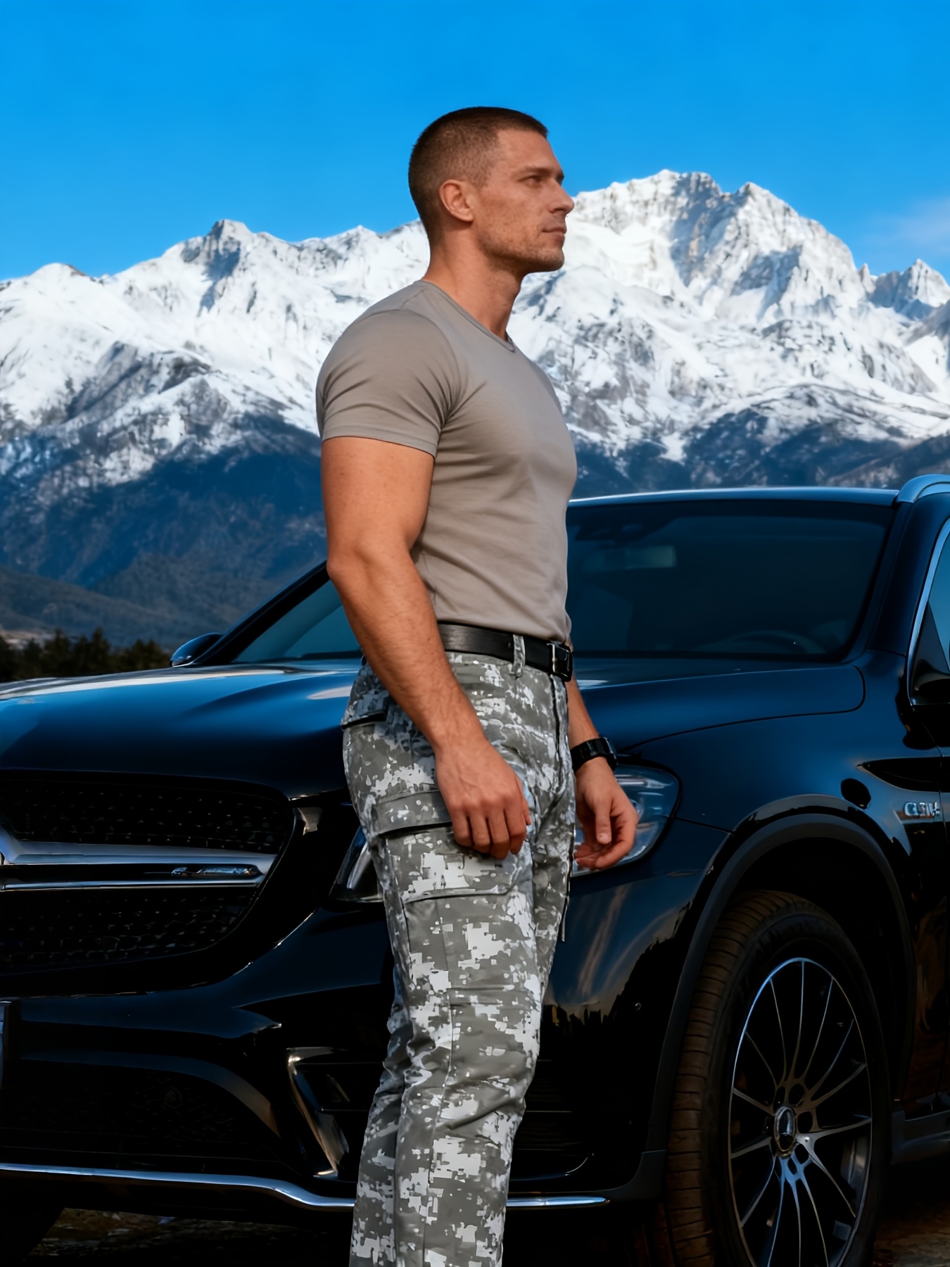 Men's Thermal Fleece-Lined Tactical Pants - Heavy-Duty Outdoor Softshell Workwear with Loose-Fit, Thickened for Hiking, Hunting, Winter - Casual Solid Color (Regular Length) suitable for Autumn/Winter