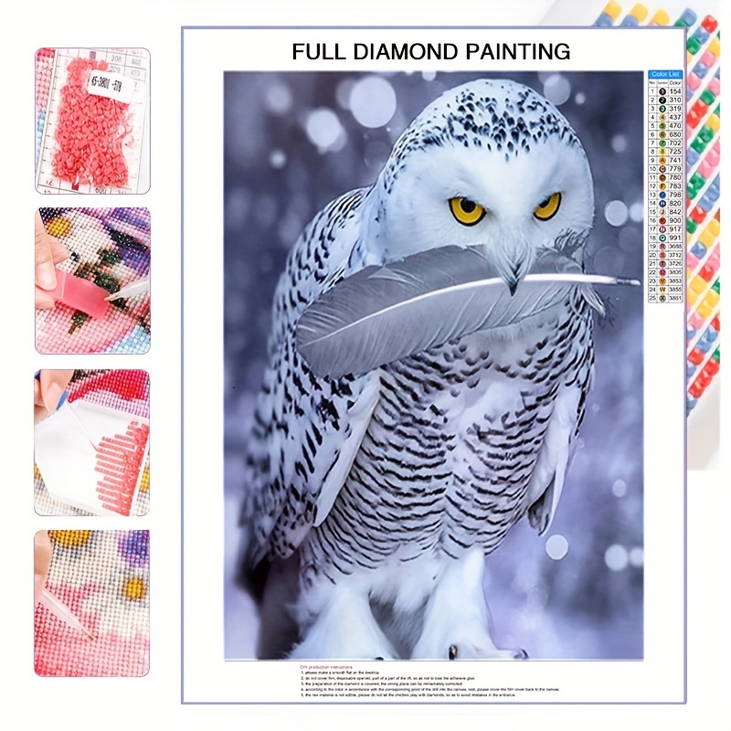 

5d Diy Artificial Diamond Painting Frameless Owl Diamond Painting For Living Room Bedroom Decoration 30cm*40cm