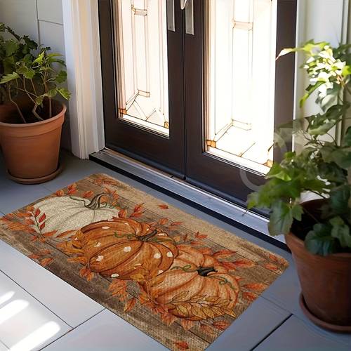 pumpkin themed kitchen mat autumn winter style door mat slip resistant to for holiday decor and suitable for bathrooms bedrooms living rooms laundry rooms thanksgiving and christmas decorations