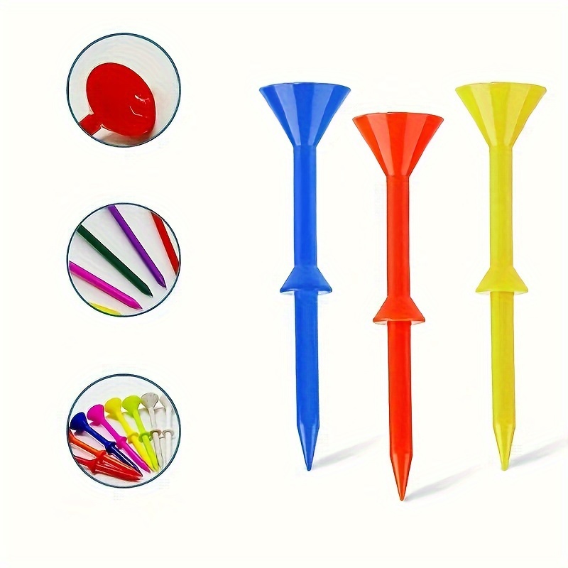 10/50pcs Plastic Golf Tees With Support Cup, Multi-color Durable Golf ...