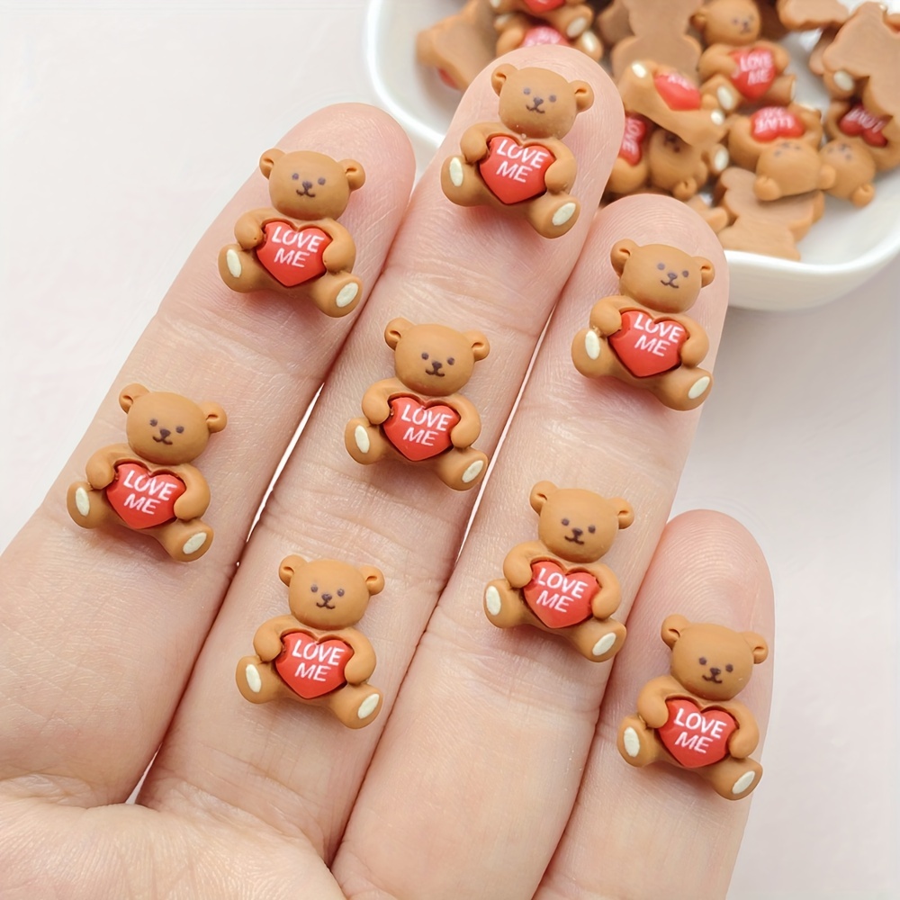 

10/20pcs Bear Suitable For Diy , -painted Statues, - Accessories Suitable For Diy Art, Decoration, Jewelry Making Accessories