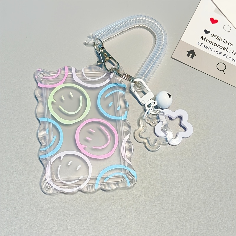 TEMU Étui à carte en dentelle transparente 2D pour carte d'étudiant, carte de repas, carte de métro, de bus et d'ascenseur