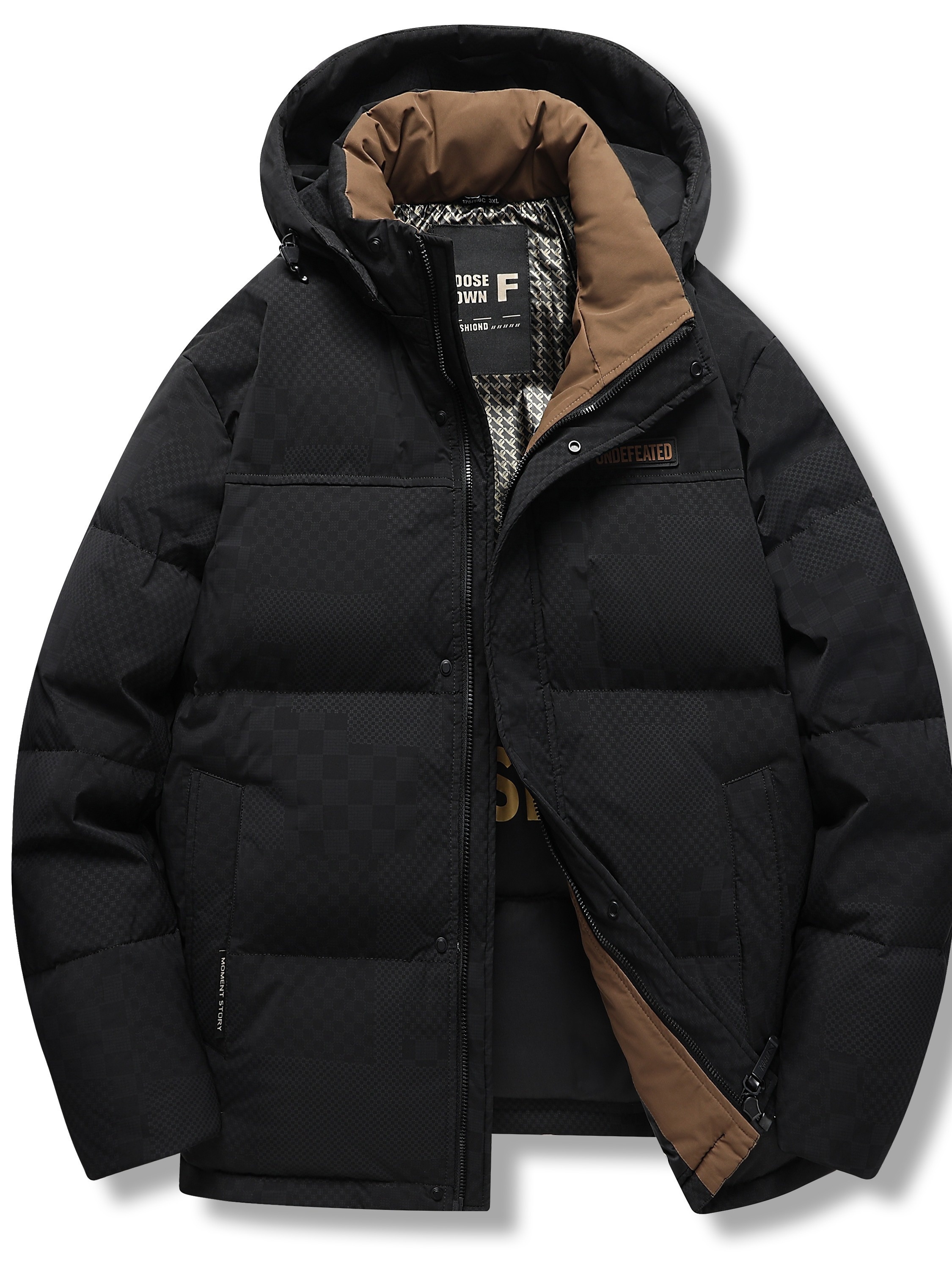 Plus Size Men's Thickened Short Hooded Down Jacket