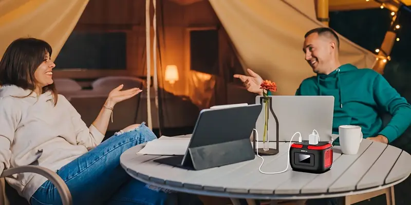 120w 300w portable power station 97 68wh 228wh with ac outlet usb a usb c dual solar panels 40w 60w portable power generators for outdoor camping rv home use emergency backup lithium battery mute ac outlet high quality charger Product details 11