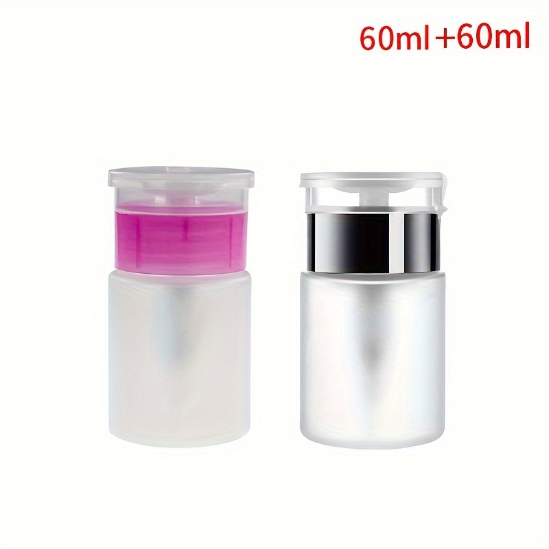 E-shop 2er Set 60/150ml Professionelle Druckpumpen-Flasche für Nagellack und Make-up Entferner - Einfache und effiziente leere Flasche - Reisezubehör