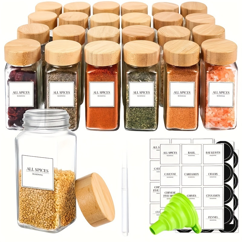  DWLOMHE 5 In 1 Travel Spice Containers, Shaker Jars, Clear  Plastic Container Jars With Labels, Airtight Cap, Pour/Sift Shaker Green:  Home & Kitchen