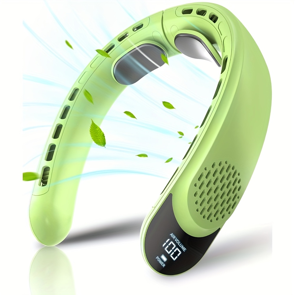 Neck Fan Without Blades, Featuring 4 Turbo Settings, a 4000 Mah Battery, USB Rechargeable, Personal Use, with 3 Speed Options, 360° Airflow, LED Display, Suitable for Home, Office, Travel, And As Gifts